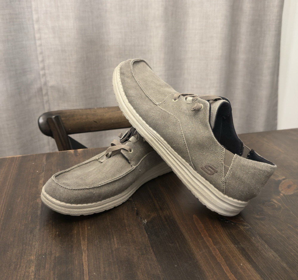 Skechers Melson Slip-on Canvas Size 11.5 Men’s Air-Cooled Memory Foam Wide Fit